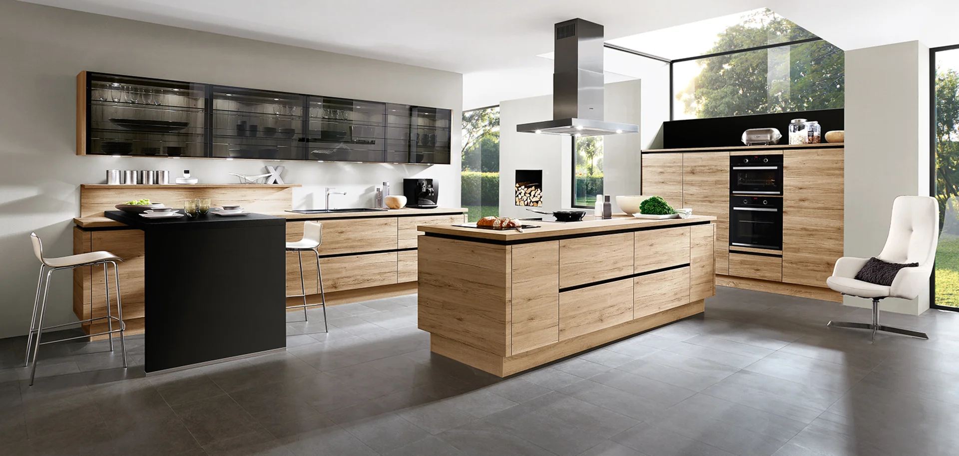 Nobilia Designküche mit Insel Eiche