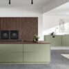 Nobilia Designküche mit Insel Nussbaum Olive